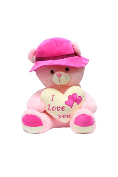 OEM Ursuleț de pluș cu pălărie 90 cm, roz