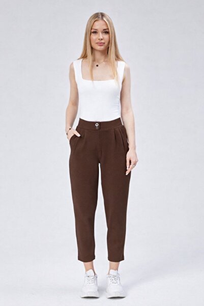 Maison La Femme Γυναικείο Lycra Άνετο Πλεκτό Παντελόνι Palazzo