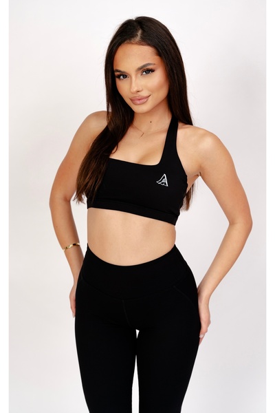 ALORA Signature Sculpt Set Black – Bustieră cu susținere si pantaloni evazați