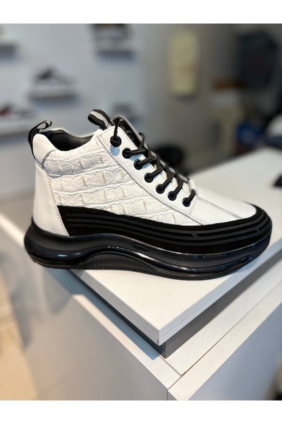 Luiz Paulo . %100 Hakiki Deri Timsah Desenli Air Sole Erkek Spor Bot | Lüks Y...