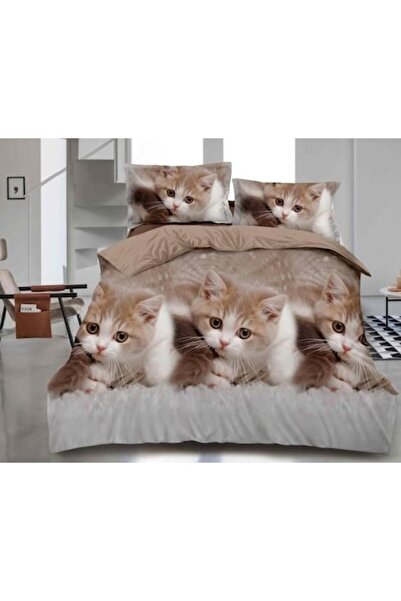 OEM Double Bed Linen, 3D Print Kittens, 4 Pieces, 2 Persons, 220x240cm, Satin...
