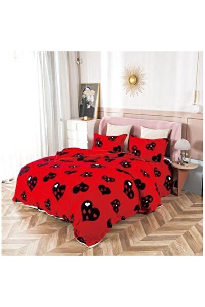 OEM Double Bed Blanket, Small Hearts Print, 200x230cm, Multicolor