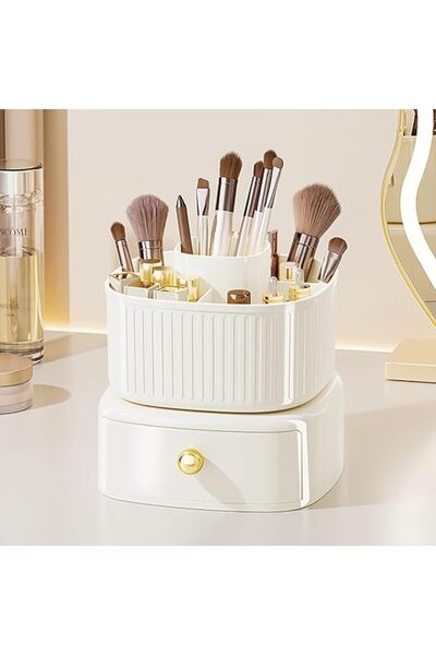 Arabest 360° Large Capacity Rotating Cosmetic Storage Box with 5 Slots and 1 ...