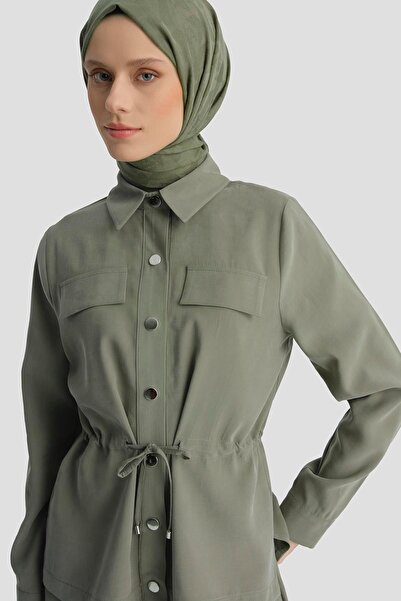 Armine Beli Büzgülü Takım Haki