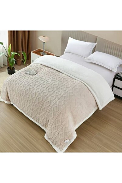 OEM Fleece Blanket with Zipper, 3D Microfiber, Cream, 200x230cm