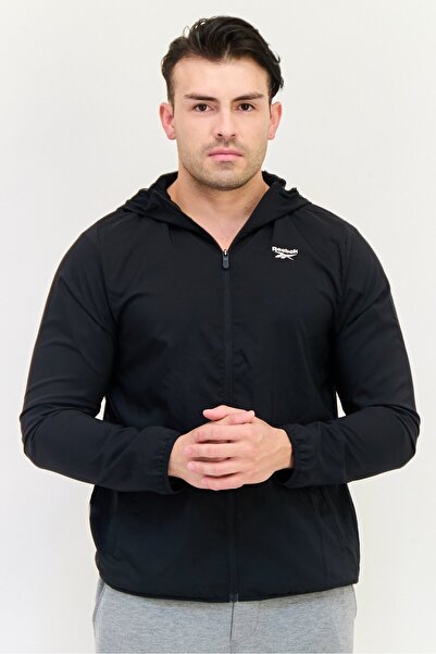 Reebok Men Sportswear Fit Brand Logo Training Track Jacket, Black
