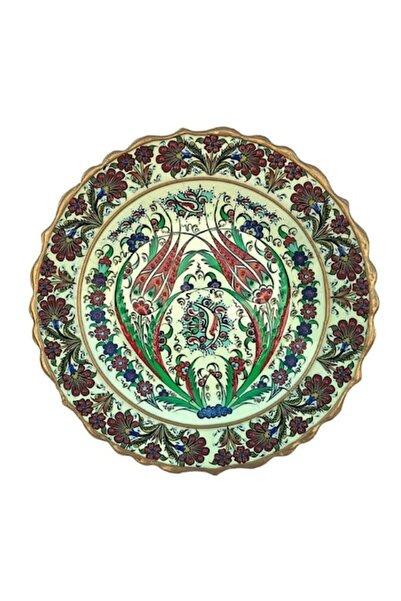 OEM Decorative Ceramic Plate with Painted Flowers