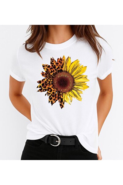 OEM Women's T-shirt 100% Cotton Yellow New Flower