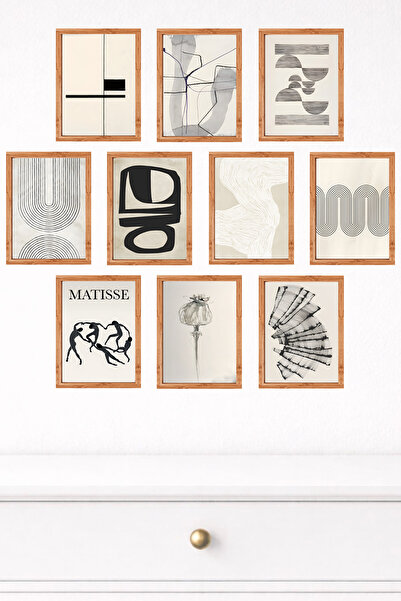 UNT 10-Piece Modern Wall Painting Set with Frame Look – 15X20 cm Mdf Uv Printing