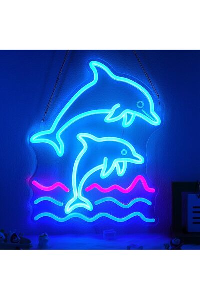 Slasa Dolphin LED Neon Light Sign 27x34 cm Multicolor Wall Decor