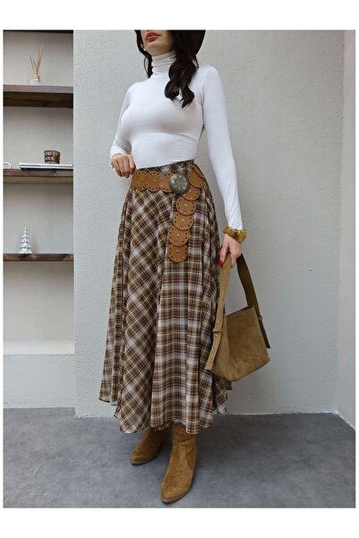 ESRAHELVACI Plaid Pattern Tulle Skirt