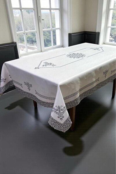 Çeyiz Diyarı Hümay Dertsiz Tablecloth 150X200 cm Gray