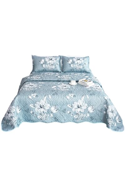 OEM Cuvertură de pat, microfibră, 3 piese, 2 persoane, 220x240cm, imprimeu fl...