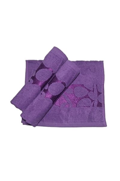 OEM Σετ πετσετών χεριών, Βαμβακερό, Τρισδιάστατο φλοράλ σχέδιο, 420γρ/τμ, Μωβ...