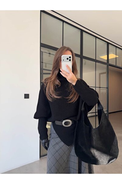 BB Bensu Buyruk Throat belt knitted sweater