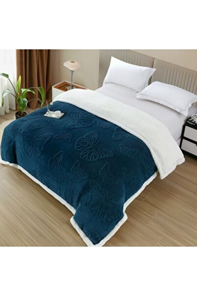 OEM Pătură din fleece cu fermoar, microfibră, fluturi în relief 3D, 200x230cm...