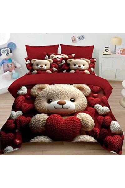 OEM Set de lenjerie de pat dublu, cearșaf reversibil, 6 piese, imprimeu unic,...