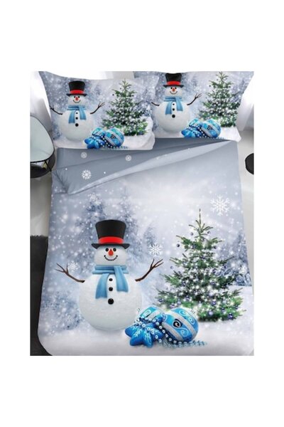 OEM Bed Linen, Satin Cotton, 1 Person, 4 Pieces, Winter on the Street, 155x22...