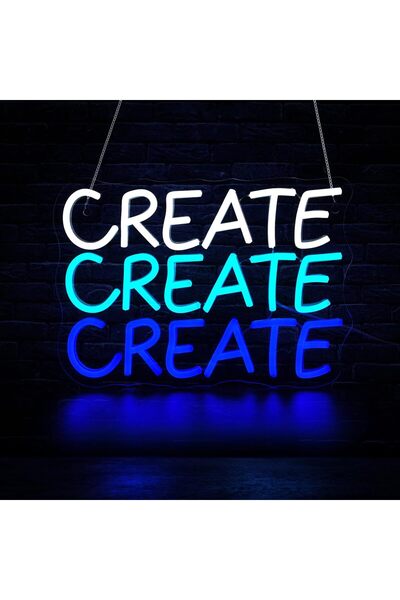 Slasa Create LED Neon Light Sign 23x33 cm Multicolor Bedroom Decor