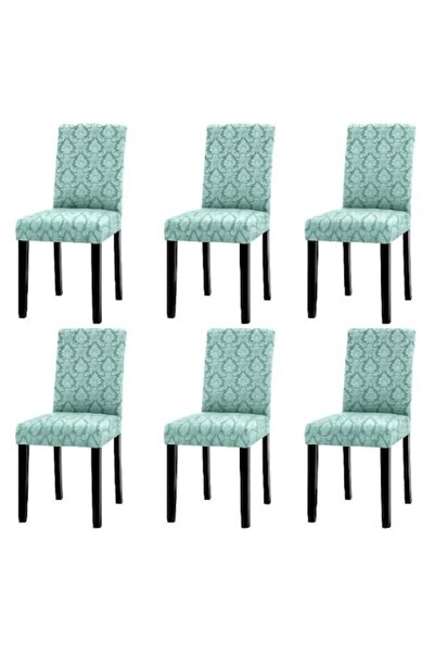 OEM Set de 6 huse de scaun, Jacquard, model abstract elegant, verde ou de rață