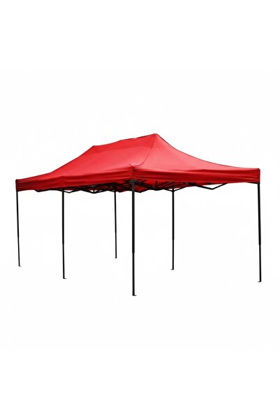 NO BRAND Cort, Pavilion pliabil 3x6m, structura metalica, impermeabil, Rosu