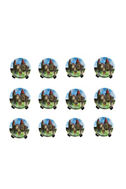OEM Set of 12 Decorative Plate Magnets - Hunedoara, 6x6 cm