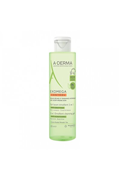 A-DERMA Exomega Control Αφρώδες τζελ 2 σε 1, 200 ml