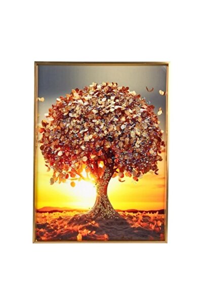 OEM Αφηρημένη Πλαστική Τέχνη Τοίχου με Εφαρμογές από Πέτρα, 30x40 εκ., Πολύχρωμη