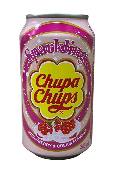 Chupa Chups SPARKLİNG STRAWBERRY & CREAM FLAVOUR 345 ML *12'Lİ