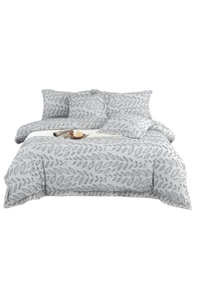 OEM Σετ πολυτελών κλινοσκεπασμάτων, Βαμβάκι και Λινό, σχέδιο φύλλων, 6 τεμάχι...