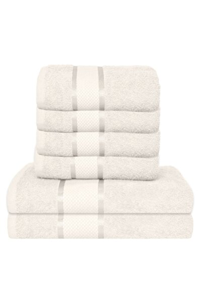 OEM Set de 6 prosoape de baie, bumbac, culoare uni, 400g/m², 50x90cm/70x140cm...