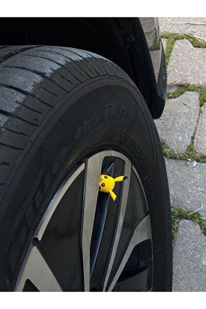 MOTTOMOR Araç Sibop Kapağı 4'Lü Set Figür Pikaçu Özel Tasarım Araba Motor