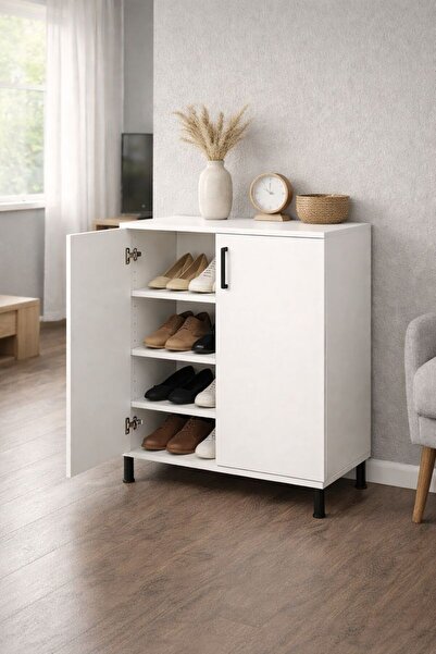 Bladimo Dora 2 Kapaklı 4 Raflı Ayakkabılık 12 Çift Ayakkabı Kapasiteli Ayakka...