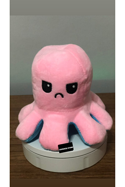TOPROCKSTORE Mod Değiştiren Ahtapot Duygulu İki Yüzlü Peluş Oyuncak 20 Cm Hediyelik Uyku Arkadaşı