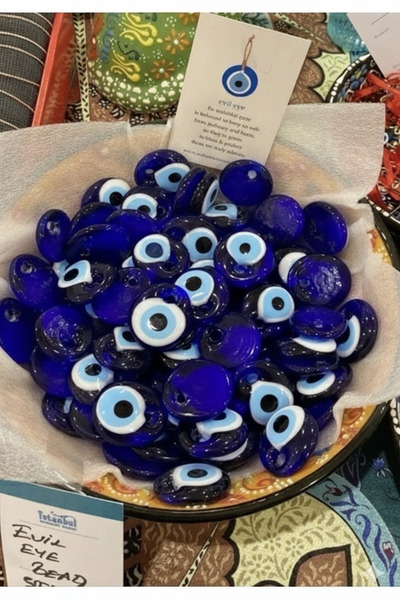 iğne izi 4 cm Small Size Glass Nazar Bead Set (10 Pieces)