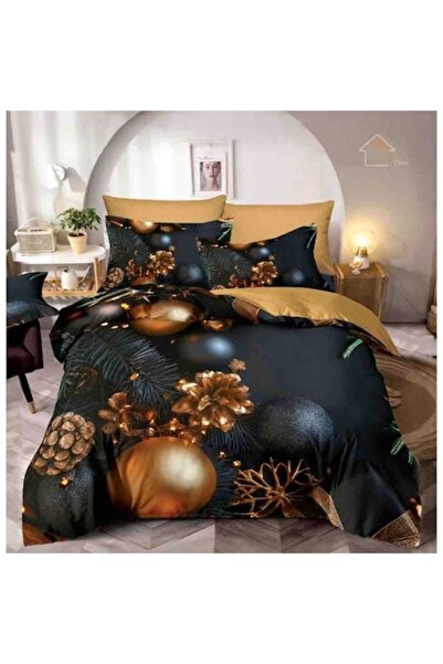 JOJO HOME Double Bed Linen Set, Jojo Home, 5D Christmas Print, 6 Pieces, Fine...