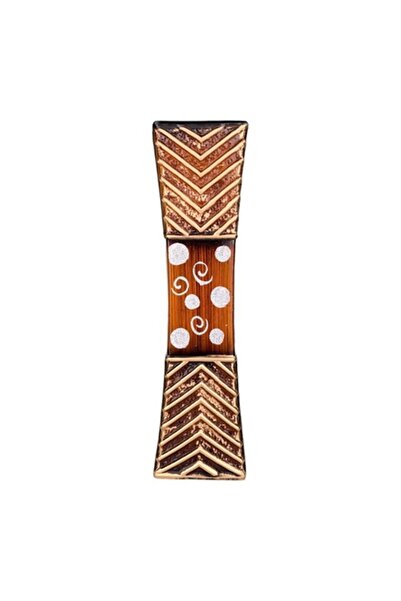 OEM Vază ceramică cu cercuri, spirale și model geometric, 19X60 cm maro