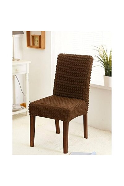 OEM Set de 6 huse de scaun, poliester cu lycra, uni, maro