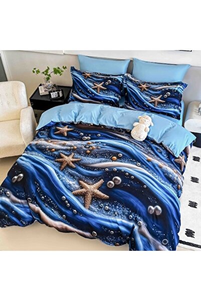 JOJO HOME Double Bed Linen Set, Jojo Home, Digital Print 5D, Golden Stars, 6 ...