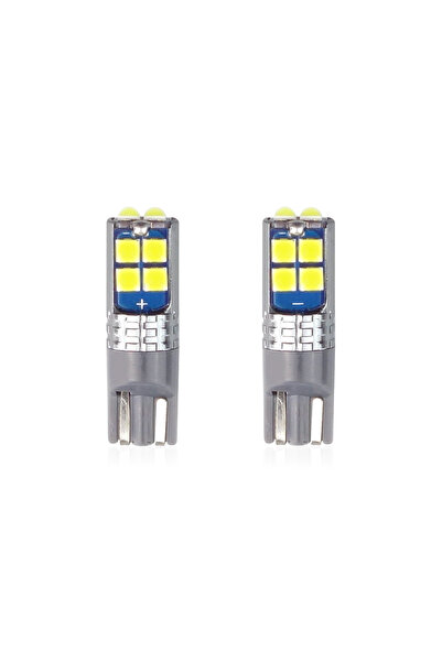 AMIO Set becuri auto cu LED CANBUS compatibil T10 W5W 10 SMD Alb 12/24V, dest...