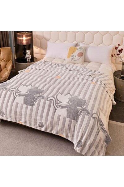 JOJO HOME Cocolino Blanket with Cat Print