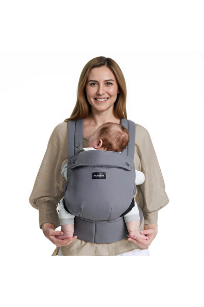 Momcozy Marsupiu ergonomic pentru bebeluși PureHug Cozy and Easy 3-24 Luni - Gri