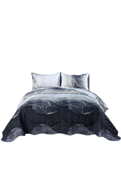 OEM Bedspread and 2 Pillowcases, for Double Bed, 3 Pieces, Marble Print, 220x...