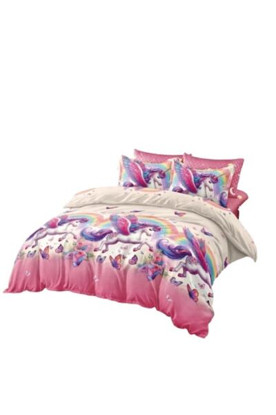 OEM Double Bed Linen Set, Reversible Fitted Sheet, 6 Pieces, Cartoon Print Ki...