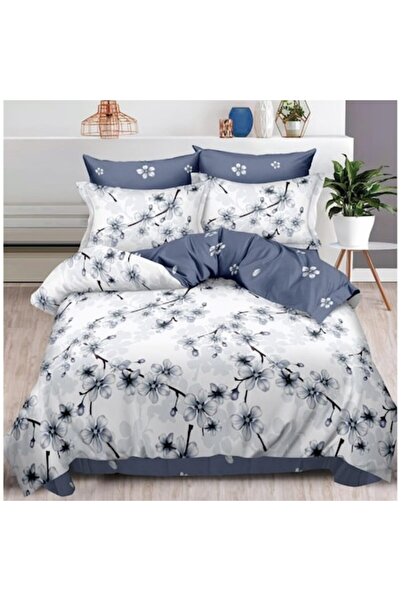 OEM Ελαστικά Λευκά Είδη Κρεβατιού, Finet, 6 Τεμάχια, Με Σχέδιο Ανθισμένα Κλαδ...