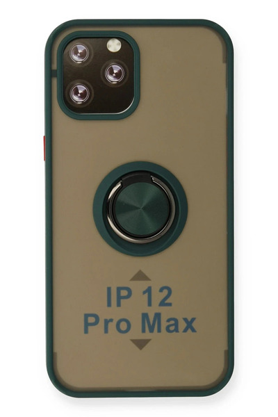 BSN STİL غطاء سيليكون من BSNSHOP 12 Pro Max مع حلقة مونتريال - أخضر 1058986