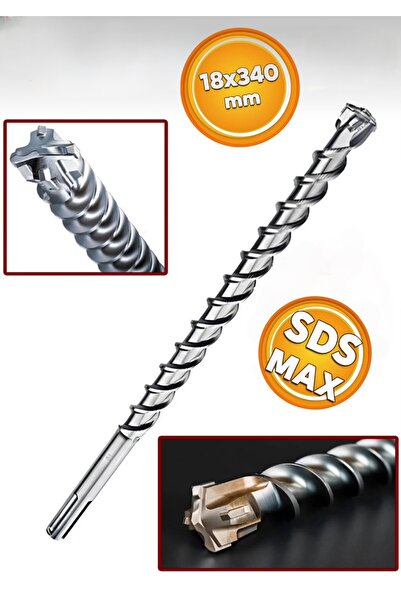 GFB GFB2103 Sds Max Hilti Beton Beton Delme Matkap Ucu 18x340 mm 4 Elmaslı