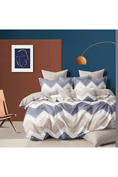 OEM Double Bed Linen Set, 2 Persons, 4 Pieces, 240x250 cm, Waves Print, Multi...