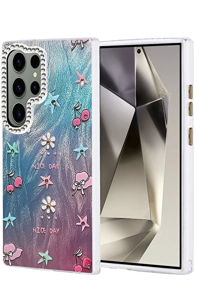 BSN STİL Bsnshop Samsung Galaxy S24 Ultra Case Blade Mirrored Pattern Cover -...