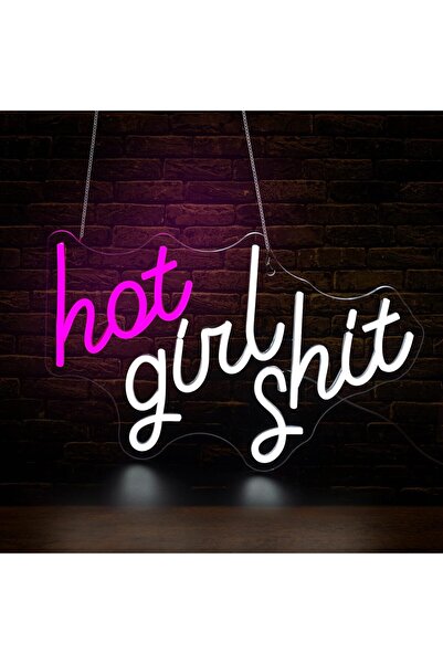 Slasa Pink Girl LED Neon Light Sign 33x38 cm Girls Room Decor